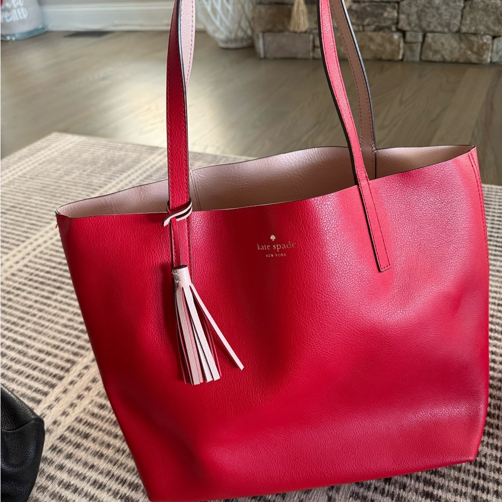 Kate Spade Vibrant Red Tote with Tassel